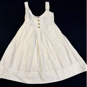 Diane von Furstenberg Alona White Pleated Button Mini Dress Size 0 Bride Coastal